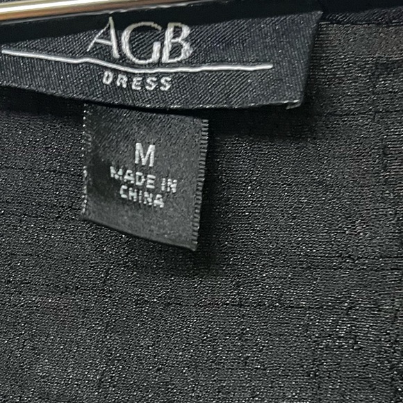 AGB Womens Black Dress Ruffle Hem Sleeveless Knee Length Loose Fit Casual Medium - Picture 2 of 9